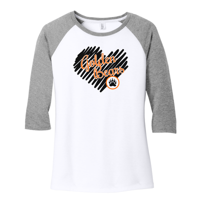 Gibsonburg (GBAS-07) Design on District Women’s Perfect Tri 3/4-Sleeve Raglan (DM136L)