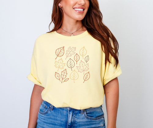 Leaf Pattern Shirt, Fall Shirt, Autumn Shirt (1717)