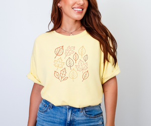 Leaf Pattern Shirt, Fall Shirt, Autumn Shirt (1717)
