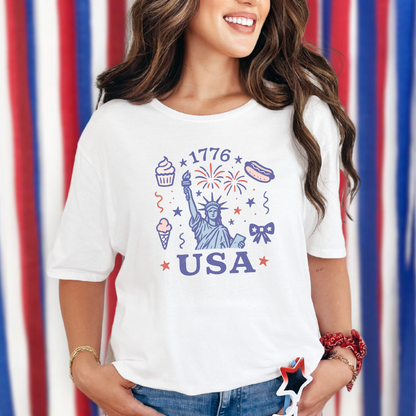 1776 Shirt, Coquette America Shirt, USA Shirt, Patriotic Shirt
