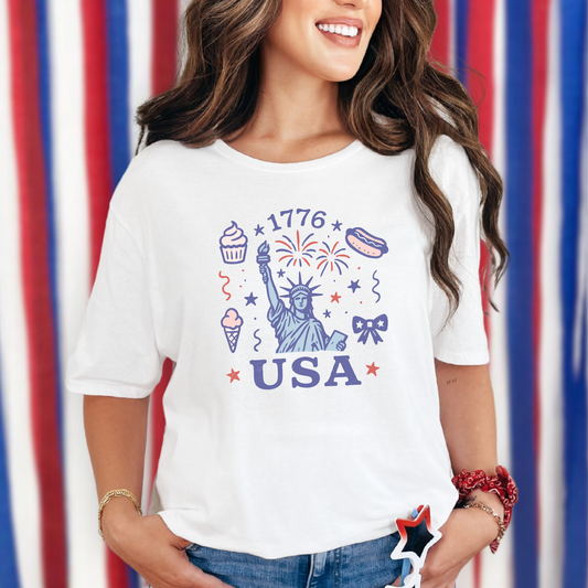 1776 Shirt, Coquette America Shirt, USA Shirt, Patriotic Shirt