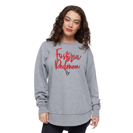 Fostoria (FOS-03) Design on Women's Weekend Fleece Crewneck Sweatshirt (LAT3525)