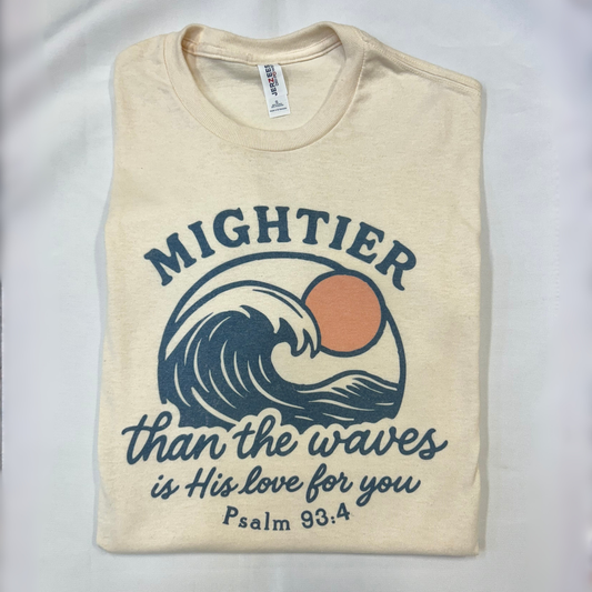 Mightier Than the Waves is His Love for You Shirt, Christian Shirt, Faith Shirt, Christian Sweatshirt, Summer Shirt