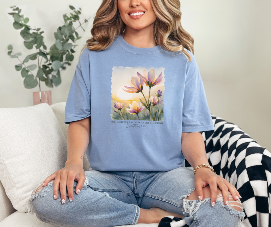 His Mercies are New Every Morning Shirt, Faith Shirt, Bible Quote Shirt (1717)