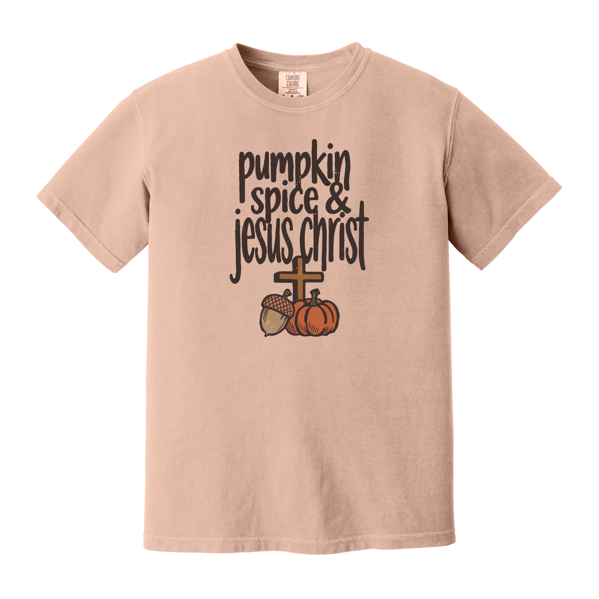 Pumpkin Spice & Jesus Christ Comfort Colors Shirt, Fall, Christian, Jesus, Pumpkin, Autumn