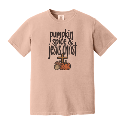 Pumpkin Spice & Jesus Christ Comfort Colors Shirt, Fall, Christian, Jesus, Pumpkin, Autumn
