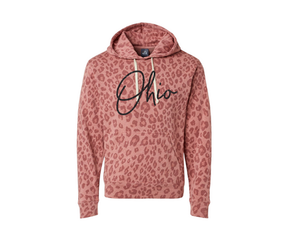 Ohio Hooded Sweatshirt, Leopard Print Hooded Sweatshirt, Glitter Hooded Sweatshirt, State Hooded Sweatshirt