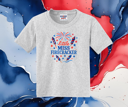 Little Miss Firecracker Shirt, Baby Onesie, Toddler Shirt, Youth Shirt, Kids Shirt, Patriotic Shirt, USA Shirt, America Shirt