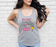 Float Drink Tan Repeat Tank Top, Summer Tank Top, Women's Tank Top (NL1533)