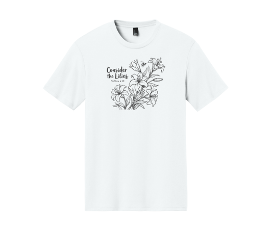 Consider the Lilies Matthew 6:28 Shirt, Spring Shirt, Christian Shirt, Women's Shirt, Faith Shirt