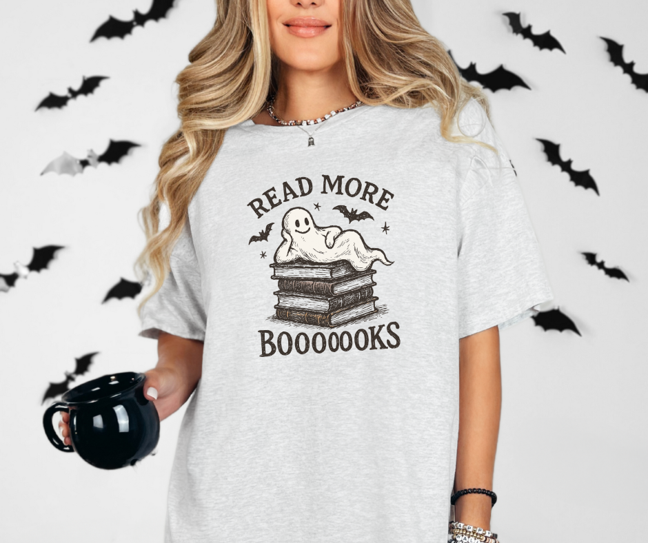 Read More Boooooks Shirt, Halloween Shirt, Ghost Shirt, Book Shirt, Book Lover Gift (29M)