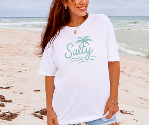 Salty Shirt, Palm Tree Shirt, Ocean Shirt, Summer Shirt, Women's Shirt (1717)