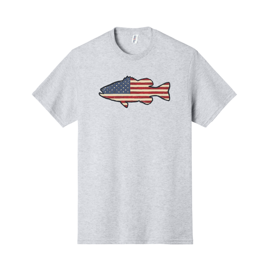 American Flag Bass Shirt, Fishing Shirt, Fishing Sweatshirt, USA Shirt, USA Sweatshirt, Patriotic Shirt