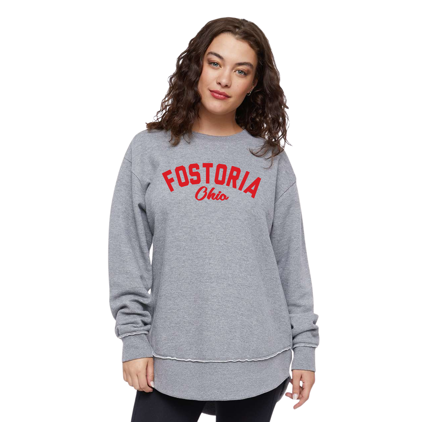 Fostoria (FOS-04) Design on Women's Weekend Fleece Crewneck Sweatshirt (LAT3525)