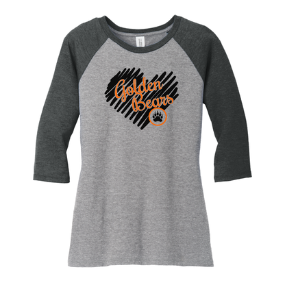 Gibsonburg (GBAS-07) Design on District Women’s Perfect Tri 3/4-Sleeve Raglan (DM136L)