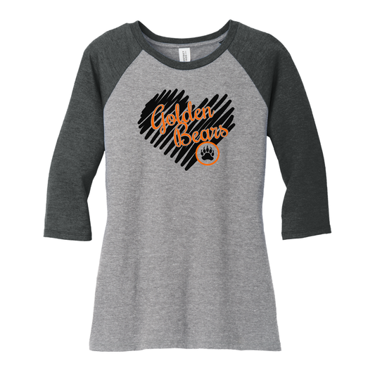 Gibsonburg (GBAS-07) Design on District Women’s Perfect Tri 3/4-Sleeve Raglan (DM136L)