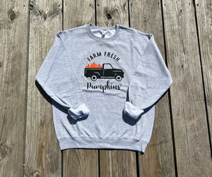 Farm Fresh Harvest Crewneck Sweatshirt, Fall Sweatshirt, Autumn Sweatshirt, Pumpkin Sweatshirt, Women's Sweatshirt