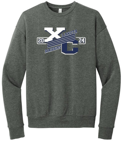 2024 Lakota Cross Country Unisex Drop Shoulder Fleece Crewneck Sweatshirt (3945) deep heather