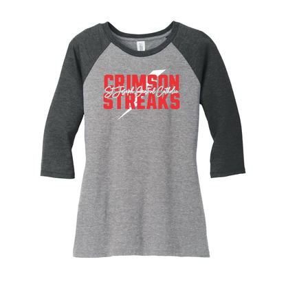 SJCC/BHCS (SJAS-25) Design on District Women’s Perfect Tri 3/4-Sleeve Raglan (DM136L)