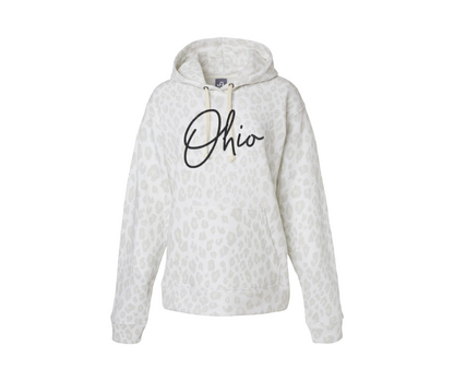 Ohio Hooded Sweatshirt, Leopard Print Hooded Sweatshirt, Glitter Hooded Sweatshirt, State Hooded Sweatshirt