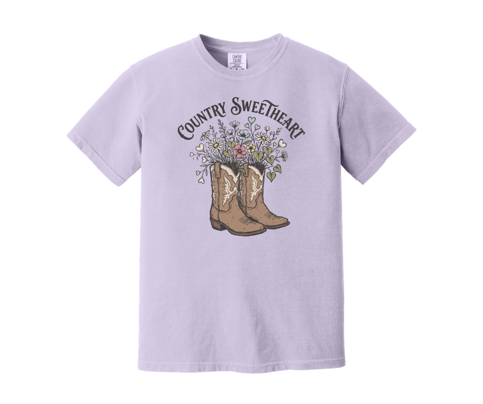 Country Sweetheart Shirt, Western Shirt, Cowboy Shirt, Cowgirl Shirt, Cowboy Boots Shirt, Cowgirl Boots Shirt (1717)