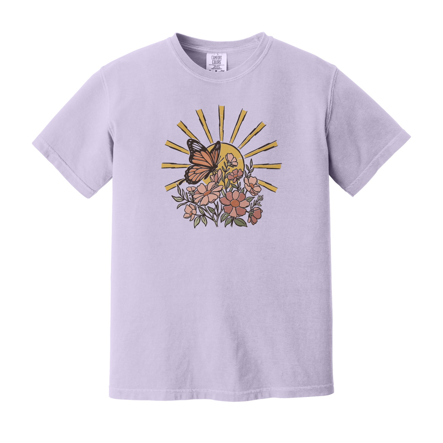 Butterfly Shirt, Floral Shirt, Spring Shirt, Sunshine Shirt (1717)