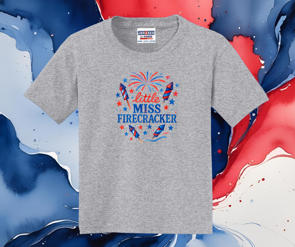 Little Miss Firecracker Shirt, Baby Onesie, Toddler Shirt, Youth Shirt, Kids Shirt, Patriotic Shirt, USA Shirt, America Shirt