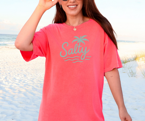 Salty Shirt, Palm Tree Shirt, Ocean Shirt, Summer Shirt, Women's Shirt (1717)