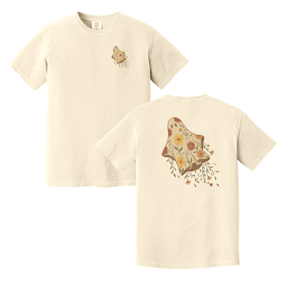 Floral Ghost Shirt, Fall Shirt, Halloween Shirt, Summerween Shirt, Summer Shirt, Women's Shirt