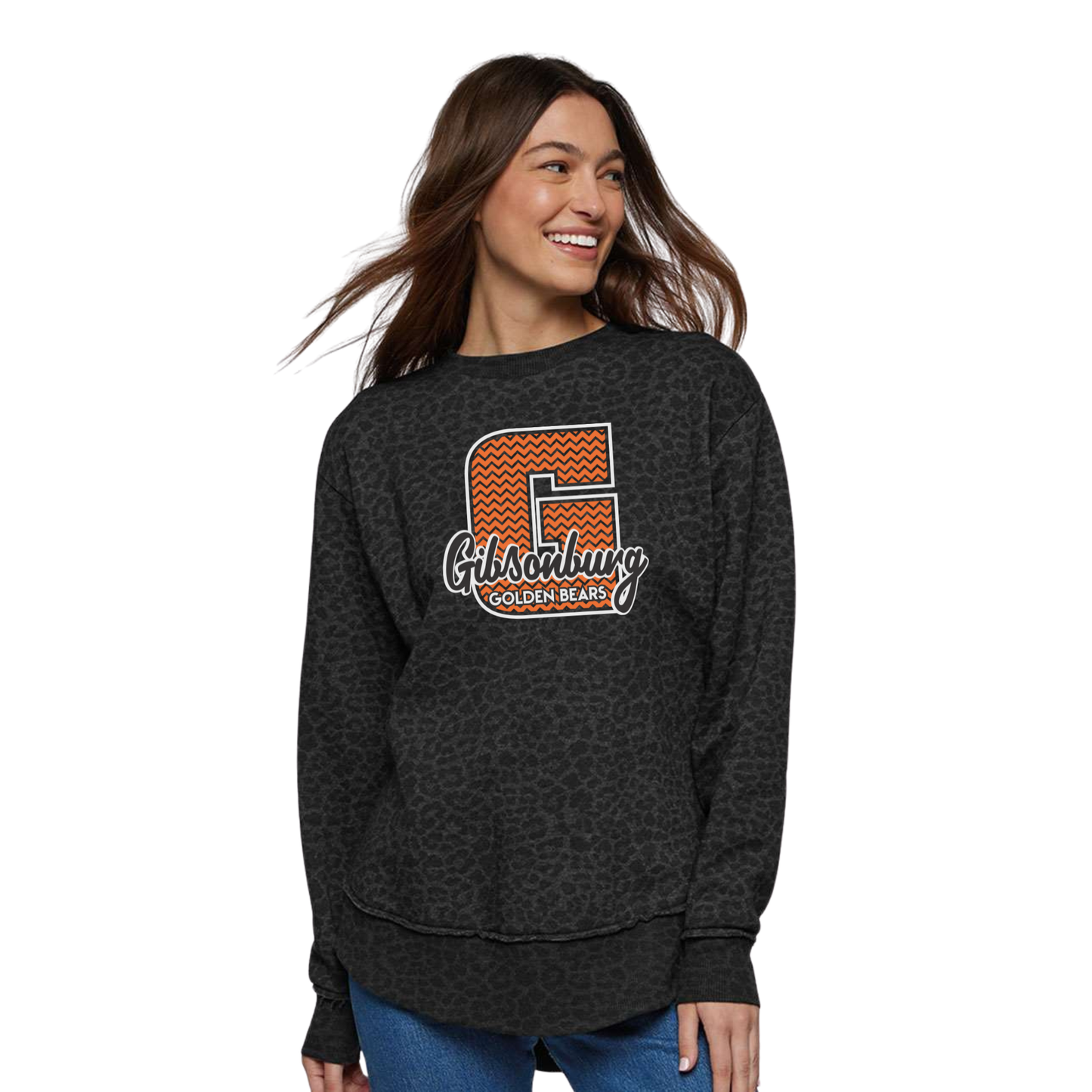 Gibsonburg (GBAS-06) Design on Women's Weekend Fleece Crewneck Sweatshirt (LAT3525)