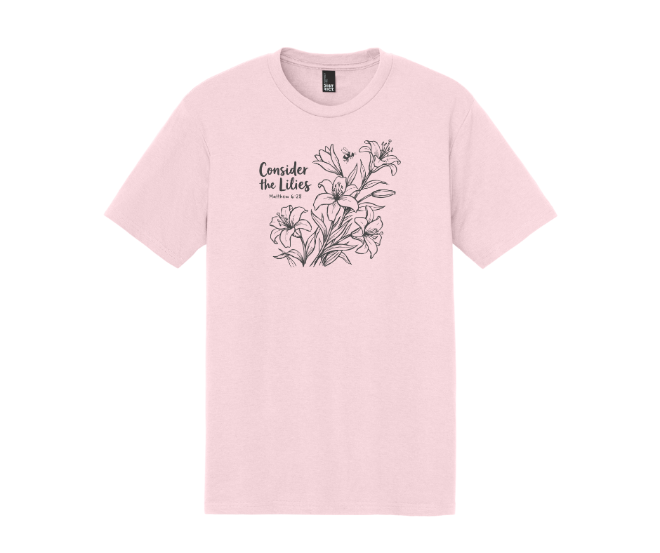 Consider the Lilies Matthew 6:28 Shirt, Spring Shirt, Christian Shirt, Women's Shirt, Faith Shirt