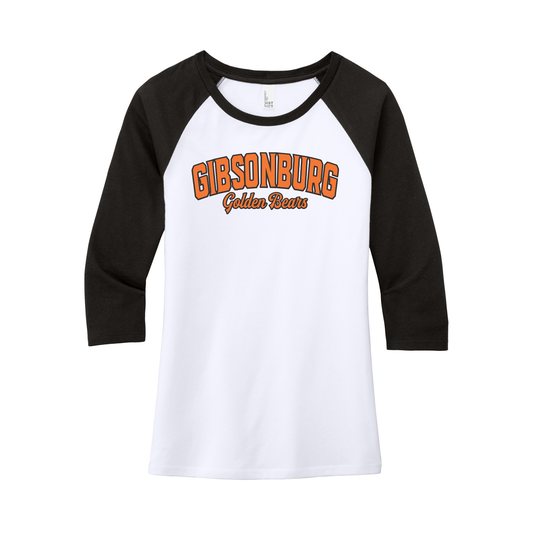 Gibsonburg (GBAS-19) Design on District Women’s Perfect Tri 3/4-Sleeve Raglan (DM136L)