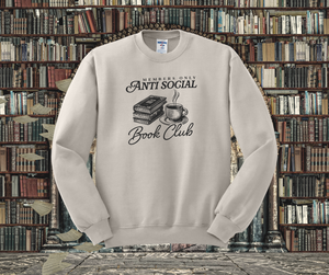 Members only Antisocial Book Club Crewneck Sweatshirt, Book Crewneck Sweatshirt, Book Lover Crewneck Sweatshirt