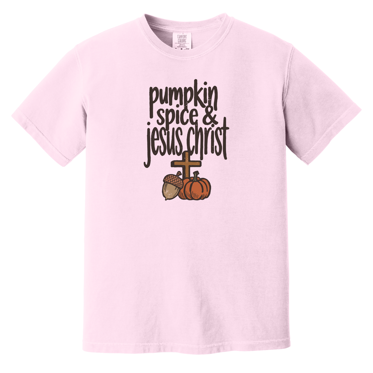 Pumpkin Spice & Jesus Christ Comfort Colors Shirt, Fall, Christian, Jesus, Pumpkin, Autumn