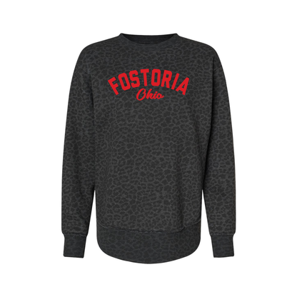 Fostoria (FOS-04) Design on Women's Weekend Fleece Crewneck Sweatshirt (LAT3525)