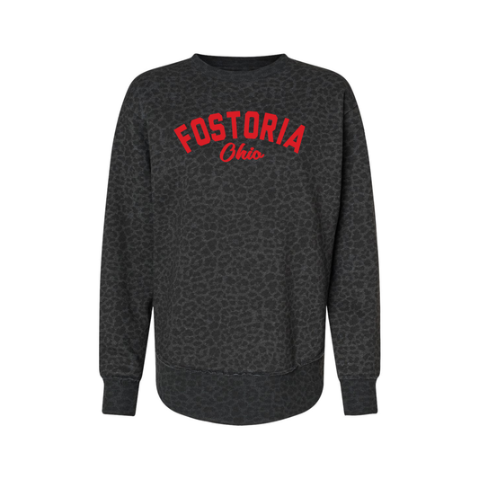 Fostoria (FOS-04) Design on Women's Weekend Fleece Crewneck Sweatshirt (LAT3525)