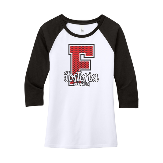 Fostoria (FOS-02) Design on District Women’s Perfect Tri 3/4-Sleeve Raglan (DM136L)