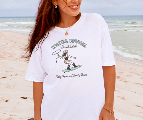 Coastal Cowgirl Shirt, Ocean Shirt, Summer Shirt, Women's Shirt (1717)