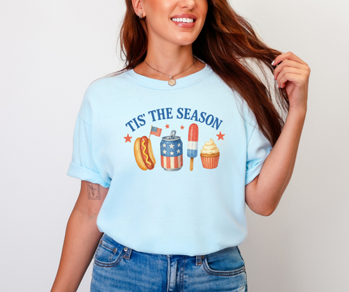 Patriotic Tis' The Season Shirt, USA Shirt, 4th of July Shirt (1717)