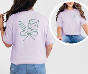 School Bow Shirt, Back to School Shirt, Teacher Shirt, Women's Shirt (1717)