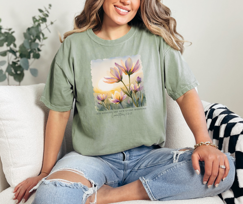 His Mercies are New Every Morning Shirt, Faith Shirt, Bible Quote Shirt (1717)