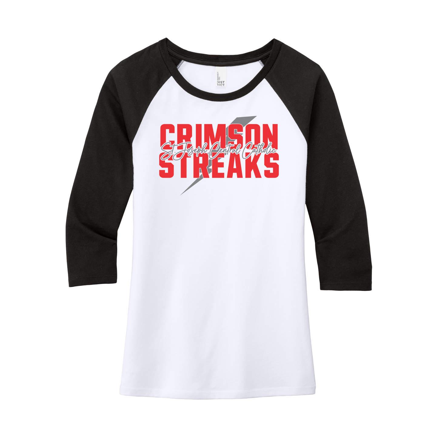 SJCC/BHCS (SJAS-25) Design on District Women’s Perfect Tri 3/4-Sleeve Raglan (DM136L)