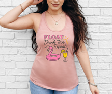 Float Drink Tan Repeat Tank Top, Summer Tank Top, Women's Tank Top (NL1533)