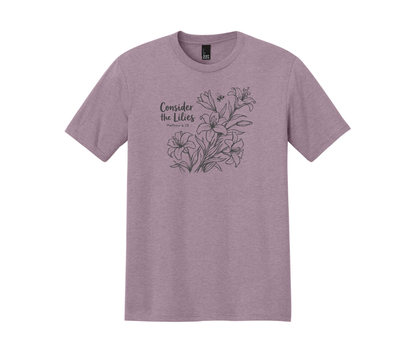 Consider the Lilies Matthew 6:28 Shirt, Spring Shirt, Christian Shirt, Women's Shirt, Faith Shirt