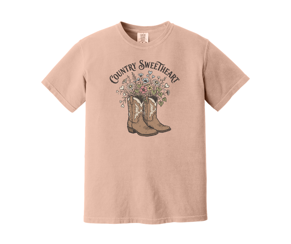 Country Sweetheart Shirt, Western Shirt, Cowboy Shirt, Cowgirl Shirt, Cowboy Boots Shirt, Cowgirl Boots Shirt (1717)