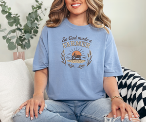 So God Made A Farmer Shirt, Farm Shirt, Christian Shirt, Women's Shirt (1717)