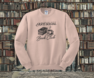 Members only Antisocial Book Club Crewneck Sweatshirt, Book Crewneck Sweatshirt, Book Lover Crewneck Sweatshirt