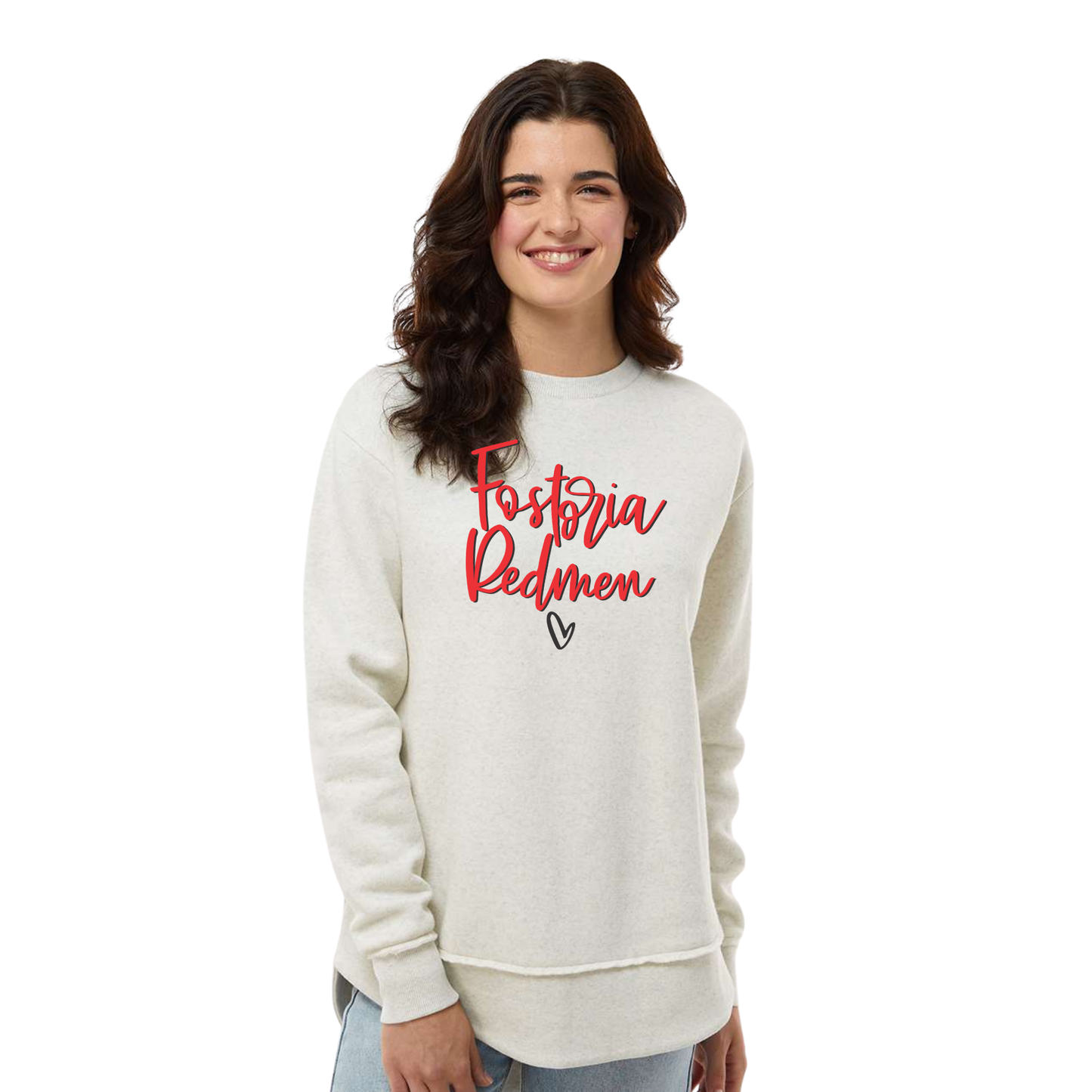 Fostoria (FOS-03) Design on Women's Weekend Fleece Crewneck Sweatshirt (LAT3525)