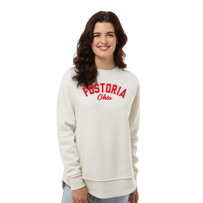 Fostoria (FOS-04) Design on Women's Weekend Fleece Crewneck Sweatshirt (LAT3525)