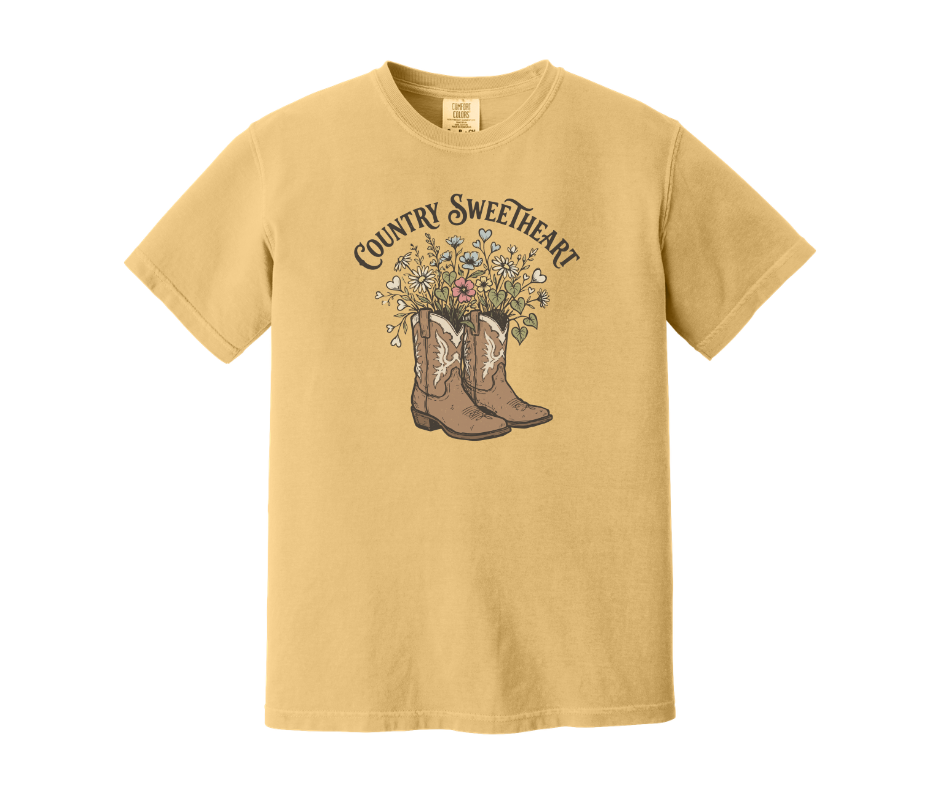 Country Sweetheart Shirt, Western Shirt, Cowboy Shirt, Cowgirl Shirt, Cowboy Boots Shirt, Cowgirl Boots Shirt (1717)